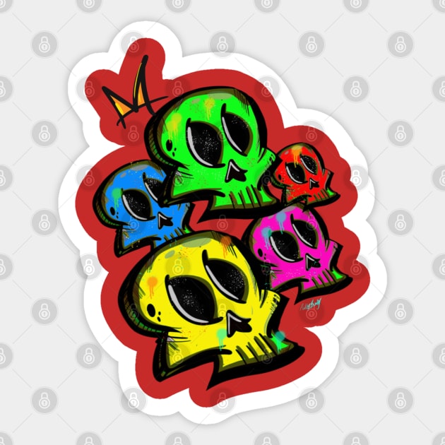 Square Skulls (without white background) Sticker by Mr_Bentley